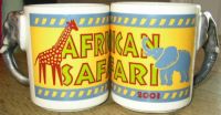 AFRICAN SAFARI Elephant Sculpted Coffee Mugs Lot of 2